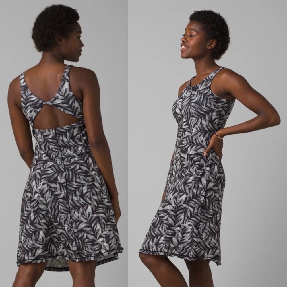 Prana Womens Skypath Dress in Black Springtime Size Small - Picture 2 of 7